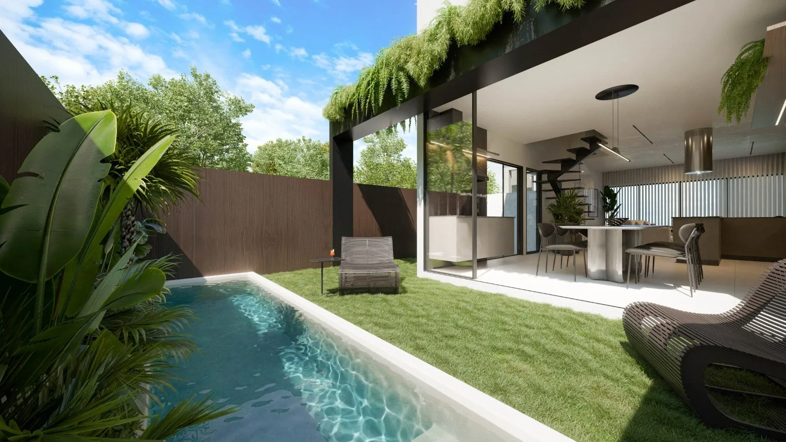 Piscina privativa de uma das casas